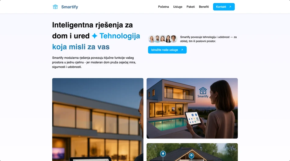 Published Smartify website on desktop